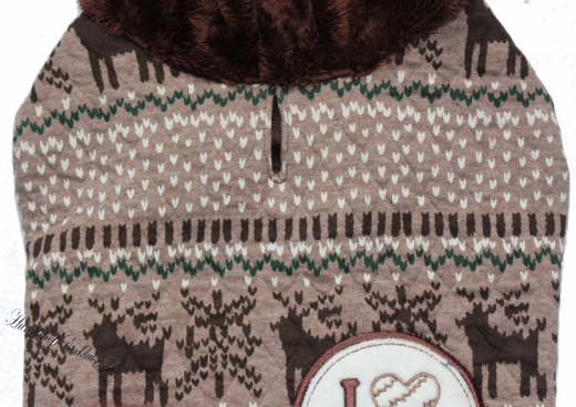 Warmer Hundepullover, braun, mit Kapuze